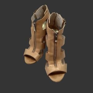 Vince Camuto Womens Natural Supple Leather Strappy High Heel Sandal Sz 7